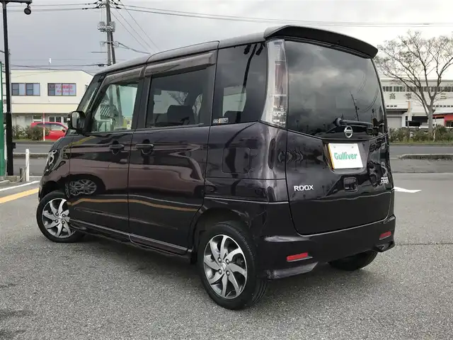 日産 ルークス ハイウェイスター ターボ 鳥取県 2012(平24)年 11万km ミステリアスバイオレットパール ４・W・D/ターボ車/純正ナビ/フルセグ/DVD/CD/BT/ETC/両側パワースライドドア/運転席シートヒーター/キセノンヘットライト/フォグライト/プッシュエンジンスタート/純正14インチアルミホイール/純正エアロパーツ/ウィンカーミラー/電動格納ミラー/フロアマット/ドアバイザー