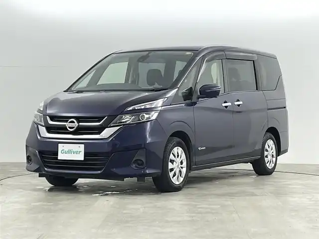 日産 セレナ X 福島県 2017(平29)年 6.3万km アズライトブルー インテリジェント エマージェンシー ブレーキ/・踏み間違い衝突防止アシスト/・車線逸脱警報/・衝突軽減ブレーキ/・側方支援/・プロパイロット/・アラウンドビューモニター/・標識探知/・駐車支援/・ふらつき警報/純正ナビゲーション/・型式：MM-316D-W/・Bluetooth/AM・FM/CD/DVD/USB/TV/AUX/・バックカメラ/・ETC/両側パワースライドドア/LEDライト/・オートライト/電装格納ウィンカーミラー/プッシュスタート/・スマートキー/・スペアキー/純正フロアマット/ドアバイザー
