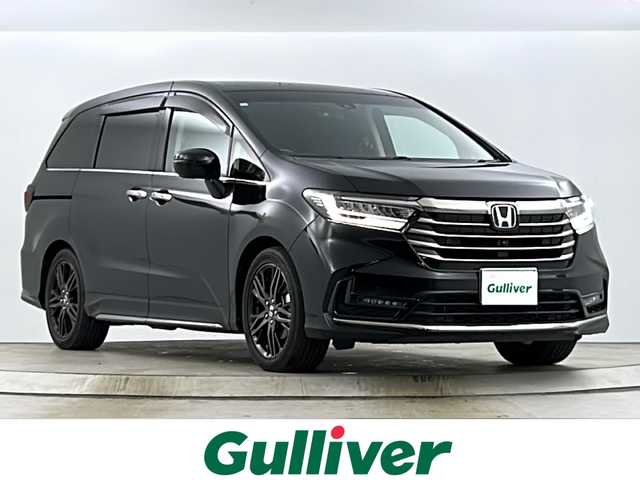 ホンダ オデッセイ ハイブリッド e:HEVアブソルート EX 愛知県 2021(令3)年 1.9万km プレミアムスパークルブラックパール 純正10インチSDナビゲーション/（CD/DVD/フルセグTV/Bluetooth)/全方位カメラ/ホンダセンシング/・レーダークルーズコントロール/・レーンキープアシスト/・ブラインドスポットモニター/・オートマチックハイビーム/・衝突軽減ブレーキ/・クリアランスソナー/ETC２．０/ドライブレコーダー/両側パワースライドドア/シートヒーター(D/N)/パワーシート/LEDヘッドライト/オートライト/フォグライト/純正18インチアルミホイール/ウィンカーミラー/電動格納ミラー/スマートキー/エンジンプッシュスタート/アイドリングストップ/横滑り防止装置/ドアバイザー/フロアマット