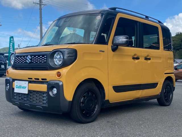 スズキ スペーシア ギア 兵庫県 2019(平31)年 7.9万km アクティブイエロー/ガンメタリック2トーン 純正8インチSDナビ/(CD/DVD/BT/AM/FM)/フルセグテレビ/バックカメラ/プッシュスタート/両側パワースライドドア/ETC/オートライト/シートヒーター/衝突軽減