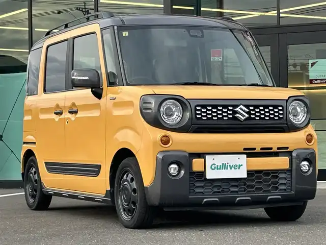 スズキ スペーシア ギア HYBRID XZ 鹿児島県 2019(平31)年 7.9万km アクティブイエロー/ガンメタリック2トーン 純正8インチSDナビ/(CD/DVD/BT/AM/FM)/フルセグテレビ/バックカメラ/プッシュスタート/両側パワースライドドア/ETC/オートライト/シートヒーター/衝突軽減
