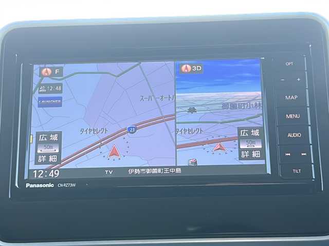 スズキ スペーシア カスタム HYBRID XS ターボ 三重県 2018(平30)年 4.5万km スチールシルバーM 禁煙/純正7型ワイドナビ/全方位カメラ/両側パワースライドドア/HUD/パドルシフト/ハーフレザーシート/シートヒーター/レーンキープアシスト/LEDヘッドライト/オートライト/ベンチシート/ステアリングスイッチ/プリクラッシュ/電動格納ミラー