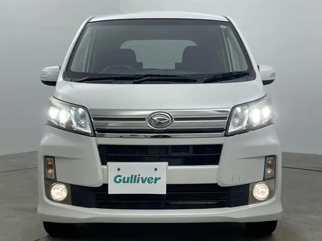 ダイハツ ムーヴ カスタム X VSスマートセレSA 岡山県 2014(平26)年 7.5万km パールホワイトⅢ ナビ　/（CD/DVD）/衝突軽減ブレーキ　/ＥＴＣ　/フルセグＴＶ　/プッシュスタート/スマートキー　　/アイドリングストップ　/純正フロアマット　/純正アルミホイール　/オートライト/キセノンヘッドライト/フォグランプ/ドアバイザー