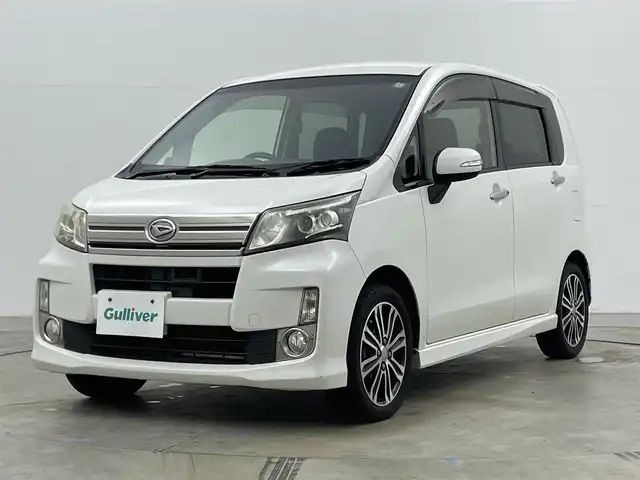 ダイハツ ムーヴ カスタム X VSスマートセレSA 岡山県 2014(平26)年 7.5万km パールホワイトⅢ ナビ　/（CD/DVD）/衝突軽減ブレーキ　/ＥＴＣ　/フルセグＴＶ　/プッシュスタート/スマートキー　　/アイドリングストップ　/純正フロアマット　/純正アルミホイール　/オートライト/キセノンヘッドライト/フォグランプ/ドアバイザー