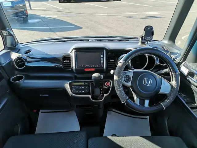 ホンダ Ｎ ＢＯＸ カスタム G Lパッケージ 茨城県 2012(平24)年 15.8万km ポリッシュドメタルメタリック 純正ナビ/【AM・FM・DVD・CD・USB・iPod・SD・BT・TV・VTR】/Ｂカメラ/片側パワスラ/ステリモ/オートエアコン/オートライト/Fフォグ/LEDライト/チップアップシート/純正フロアマット/純正アルミホイール/電格ミラー/横滑り防止装置