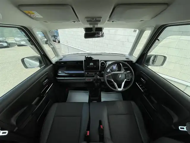 スズキ スペーシア カスタム HYBRID XS 山形県 2021(令3)年 3.9万km ピュアホワイトパール/ブラック2トーン 禁煙車/社外オーディオ/・AM/FM/CD/AUX/Bluetooth/アダプティブクルーズコントロール/アイドリングストップ/コーナーセンサー/車線逸脱警報/衝突被害軽減ブレーキ/横滑り防止装置/盗難防止装置/LEDヘッドライト/オートライト/フロントフォグランプ/両側パワースライドドア/ハーフレザーシート/シートヒーター（D/N席）/純正フロアマット/純正ドアバイザー/冬タイヤ積み込み/保証書/取扱説明書