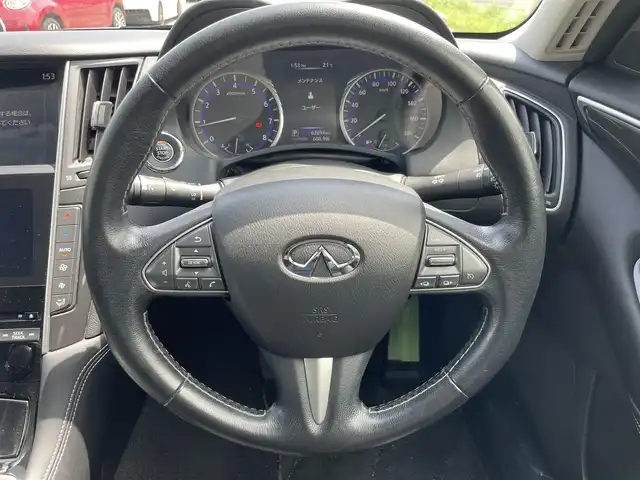 日産 スカイライン 200GT－t 福岡県 2015(平27)年 6.3万km クリスタルホワイトパール パーキングアシスト/クルーズコントロール/全方位車外カメラ/純正AW/純正フロアマット/純正ナビ/Bluetooth/ipod.AUX接続/フルセグTV（AM.FM.CD）/ビルドインETC/パワーシート/ハーフレザー/ドライブモード切替/１２Vソケット3個/USB2個/LEDライト