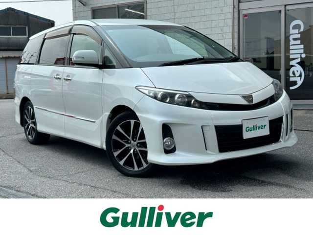 トヨタ エスティマ アエラス プレミアムエディション 愛知県 2013(平25)年 7万km ホワイトパールクリスタルシャイン ワンオーナー/バックカメラ/3列シート/オットマン/SDナビ/Bluetooth/CD/DVD/HDMI/フルセグTV/両側パワースライドドア/クルーズコントロール/パワーシート　D席/純正フロアマット/純正アルミホイール/ビルトインETC/ABS/盗難防止装置/オートライト/エンジンスタートボタン/スマートキー/保証書/取扱説明書