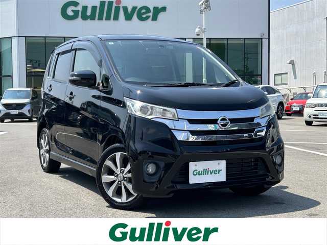 日産 デイズ ハイウェイスターG 愛媛県 2013(平25)年 3.7万km ブラック 禁煙車/登録時走行距離36148km/ECLIPSE製ナビ（AVN-G02）/CD/DVD/フルセグTV/全方位カメラ（ミラー投影）/ETC/フロントドライブレコーダー（カード無し）/オートライト/キセノンヘッドライト/フォグランプ/オートエアコン/スマートキー/プッシュスタートボタン/純正フロアマット/純正アルミホイール