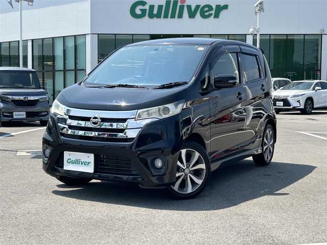 日産 デイズ ハイウェイスターG 愛媛県 2013(平25)年 3.7万km ブラック 禁煙車/登録時走行距離36148km/ECLIPSE製ナビ（AVN-G02）/CD/DVD/フルセグTV/全方位カメラ（ミラー投影）/ETC/フロントドライブレコーダー（カード無し）/オートライト/キセノンヘッドライト/フォグランプ/オートエアコン/スマートキー/プッシュスタートボタン/純正フロアマット/純正アルミホイール