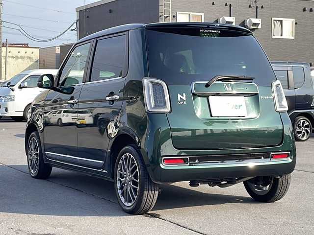 ホンダ Ｎ ＯＮＥ プレミアム ツアラー 道北・旭川 2021(令3)年 0.9万km ブリティッシュグリーンP ハーフレザーシート/前席シートヒーター/純正CD/AUX/社外360ドラレコ/コーナーセンサー/パドルシフト/黒木目調パネル/ステアリングスイッチ/LEDヘッドライトウィンカー/ホンダセンシング/衝突軽減ブレーキ/誤発進抑制ブレーキ/路外逸脱抑制機能/先行者発進おしらせ/スマートキー/電動パーキングアシスト/ブレーキホールド/ヒーテッドドアミラー/革巻ステアリング/USB3口/純正ホイール、冬タイヤ積み込み/保障、取説、スペアキー/禁煙車