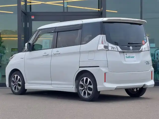 スズキ ソリオ バンディット HV MV 東京都 2016(平28)年 6.5万km ピュアホワイトP 純正8インチナビ/フルセグ/バックカメラ/ビルトインETC/両側パワースライドドア/クルーズコントロール/衝突軽減ブレーキ/レーンキープアシスト/アイドリングストップ/LEDヘッドライト/スマートキー