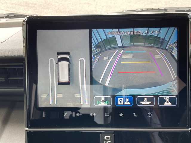 スズキ スペーシア ギア HYBRID XZ 岐阜県 2022(令4)年 1.5万km デニムブルー ガンメタリック 2トーン 登録時走行距離：14381km/ワンオーナー/純正9インチナビ/フルセグテレビ・BT/全方位カメラ/前後コーナーセンサー/クルーズコントロール追従付き/前後ドライブレコーダー/前席シートヒーター/両側パワースライドドア/オートライト/フォグランプ/純正14インチアルミホイール/純正フロアマット