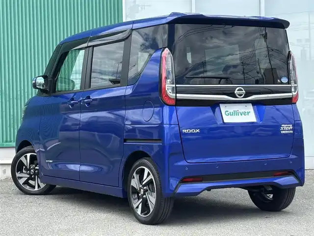 日産 ルークス HWS Gターボ プロパイロットED 福岡県 2020(令2)年 3.3万km アトランティックブルー 純正9インチナビ/フルセグTV/バックカメラ/アラウンドビューモニター/パワースライドドア（両側）/ETC/ドライブレコーダー/先進安全装備/インテリジェントエマージェンシーブレーキ/プロパイロット/アダプティブLEDヘッドランプ/オートライト/フォグランプ/純正15インチアルミ/オートエアコン/オートブレーキホールド/パーソナルテーブル（後席）/USB電源ソケット/インテリジェントキー/禁煙車/サーキュレーター
