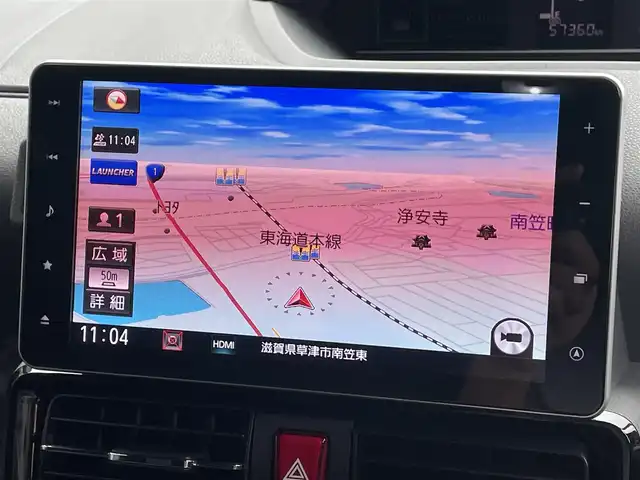 ダイハツ タント カスタム RS 滋賀県 2019(令1)年 5.8万km レーザーブルークリスタルシャイン 純正９インチナビ/(CD/DVD/USB/Bluetooth/フルセグTV/USB)/全方位カメラ/ETC/ドライブレコーダー/レーダークルーズコントロール/クリアランスソナー/両側パワースライドドア/ハーフレザーシート/シートヒーター/衝突軽減ブレーキ/ステアリングスイッチ/LEDヘッドライト/オートライト/オートハイビーム