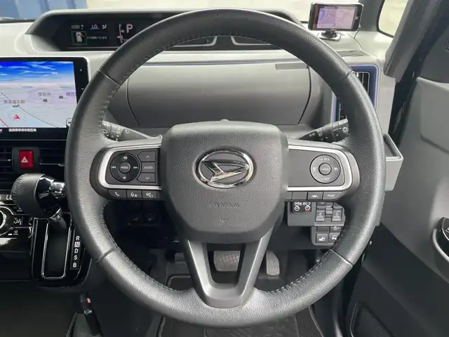 ダイハツ タント カスタム RS 滋賀県 2019(令1)年 5.8万km レーザーブルークリスタルシャイン 純正９インチナビ/(CD/DVD/USB/Bluetooth/フルセグTV/USB)/全方位カメラ/ETC/ドライブレコーダー/レーダークルーズコントロール/クリアランスソナー/両側パワースライドドア/ハーフレザーシート/シートヒーター/衝突軽減ブレーキ/ステアリングスイッチ/LEDヘッドライト/オートライト/オートハイビーム