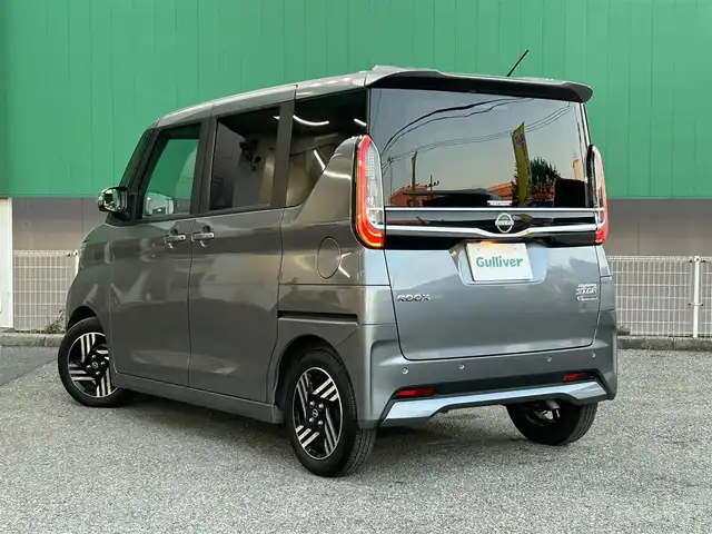 日産 ルークス ハイウェイスター X 千葉県 2024(令6)年 2.3万km チタニウムグレーメタリック 純正メーカーナビMM223D-Le/フルセグTV/アラウンドビューモニター/片側パワースライドドア/エマージェンシーブレーキ/車線逸脱警報/先行車発進お知らせ/コーナーセンサー/ビルトインETC/スペアキー１本/社外ＡＷ付きスタッドレスタイヤ/ドライブレコーダー前方・車内/ウインカーミラー/純正フロアマット/LEDヘッドライト/オートライト