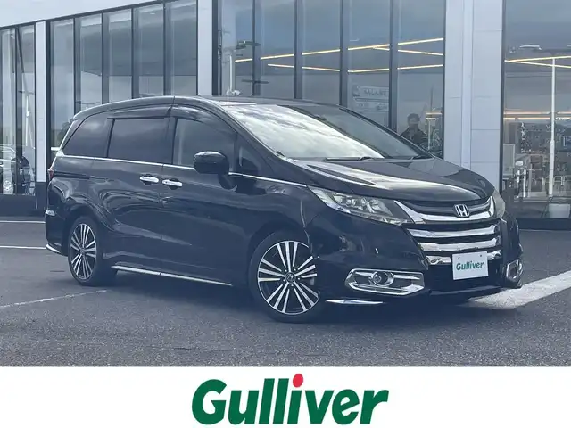 ホンダ オデッセイ アブソルート EX 新潟県 2014(平26)年 7.1万km クリスタルブラックパール 純正8インチナビ：VXM-155VFEi/（CD/DVD/FM/AM/Bluetooth）/フルセグTV/衝突軽減ブレーキ(CTBA)/両側電動スライドドア/バックカメラ/LEDヘッドライト/ハーフレザーシート/パワーシート/スペアキー×1/プッシュスタート/ビルトインETC/フォグランプ/シガーソケット/電動格納ミラー