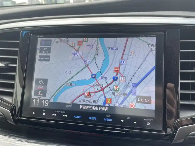 ホンダ オデッセイ アブソルート EX 新潟県 2014(平26)年 7.1万km クリスタルブラックパール 純正8インチナビ：VXM-155VFEi/（CD/DVD/FM/AM/Bluetooth）/フルセグTV/衝突軽減ブレーキ(CTBA)/両側電動スライドドア/バックカメラ/LEDヘッドライト/ハーフレザーシート/パワーシート/スペアキー×1/プッシュスタート/ビルトインETC/フォグランプ/シガーソケット/電動格納ミラー