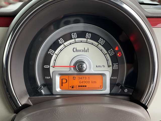 スズキ ラパン ショコラ X 鹿児島県 2014(平26)年 6.5万km シャンパンピンクPM 純正ナビ/(BT/AM/FM/ワンセグTV)/前方ドライブレコーダー/バックカメラ/レザーシート/アイドリングストップ/革巻きステアリング/ウィンカーミラー/ベンチシート/純正フロアマット/オートライト