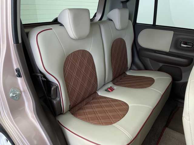 スズキ ラパン ショコラ X 鹿児島県 2014(平26)年 6.5万km シャンパンピンクPM 純正ナビ/(BT/AM/FM/ワンセグTV)/前方ドライブレコーダー/バックカメラ/レザーシート/アイドリングストップ/革巻きステアリング/ウィンカーミラー/ベンチシート/純正フロアマット/オートライト