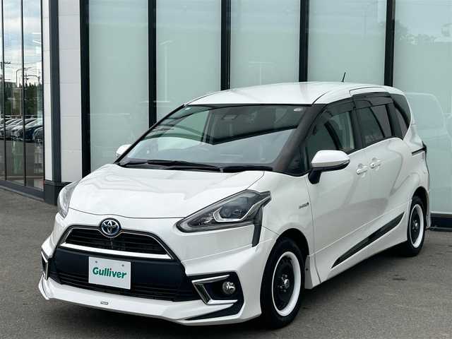トヨタ シエンタ ハイブリッド G クエロ 大阪府 2018(平30)年 2.4万km ホワイトパールクリスタルシャイン 純正ナビ　/   フルセグTV/CD/DVD/Bluetooth/USB/バックモニター/衝突軽減ブレーキ/横滑り防止装置/モデリスタエアロ/両側パワースライドドア/レーンキープアシスト/ステアリングスイッチ/前後ドライブレコーダー/オートマチックハイビーム/ＤＡＹＴＯＮＡホイール/ハーフレザーシート/純正フロアマット/プッシュスタート/スマートキー/ＥＴＣ/ＬＥＤライト/禁煙車