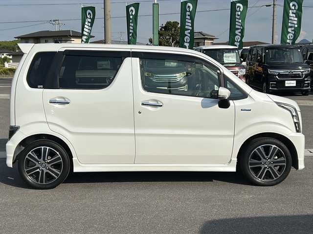 スズキ ワゴンＲ スティングレー HYBRID T 香川県 2017(平29)年 7.1万km ピュアホワイトP 純正ナビ/フルセグテレビ/ヘッドアップディスプレイ/バックカメラ/オートライト/LEDヘッドライト/運転席シートヒーター/ETC