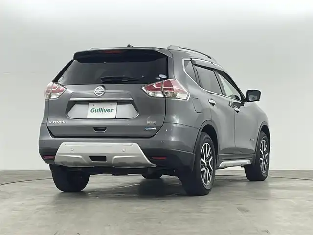 日産 エクストレイル ハイブリッド 20X エクストリーマーXエマージェンシーブレーキ 福島県 2015(平27)年 4.5万km ダークメタルグレー クルーズコントロール/ニッサンインテリジェントモビリティ/エマージェンシーブレーキ/インテリジェントパーキングアシスト/レーンキープアシスト/衝突軽減ブレーキ/BSM/ハイビームアシスト/コーナーセンサー前後/純正7インチSDナビゲーション/・型式：QY-7391PC/・TV/Bluetooth/USB/AUX/CD/DVD/AM・FM/・ETC/・アラウンドビューモニター/・バックカメラ/LEDヘッドライト/・フォグランプ/・オートライト/電動格納ウインカーミラー/革巻きステアリング/・ステアリングスイッチ/レザーシート/前席シートヒーター/前席エアシート/プッシュスタート/・スマートキー/４WD/ルーフレール/純正フロアマット