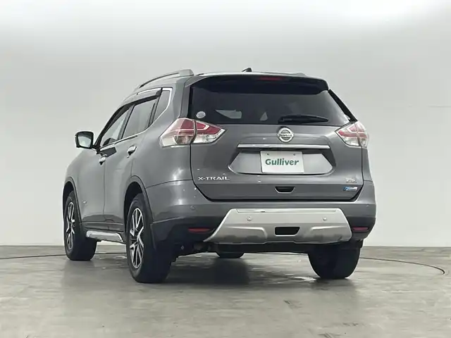 日産 エクストレイル ハイブリッド 20X エクストリーマーXエマージェンシーブレーキ 福島県 2015(平27)年 4.5万km ダークメタルグレー クルーズコントロール/ニッサンインテリジェントモビリティ/エマージェンシーブレーキ/インテリジェントパーキングアシスト/レーンキープアシスト/衝突軽減ブレーキ/BSM/ハイビームアシスト/コーナーセンサー前後/純正7インチSDナビゲーション/・型式：QY-7391PC/・TV/Bluetooth/USB/AUX/CD/DVD/AM・FM/・ETC/・アラウンドビューモニター/・バックカメラ/LEDヘッドライト/・フォグランプ/・オートライト/電動格納ウインカーミラー/革巻きステアリング/・ステアリングスイッチ/レザーシート/前席シートヒーター/前席エアシート/プッシュスタート/・スマートキー/４WD/ルーフレール/純正フロアマット