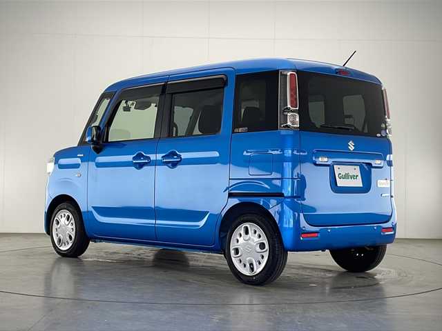 スズキ スペーシア HYBRID X 宮崎県 2018(平30)年 4.5万km ブリスクブルーM 禁煙車/衝突被害軽減ブレーキ/社外ナビTV/（KXM-E502W/CD/DVD/Bluetooth/フルセグTV)/社外ドライブレコーダー/社外ETC/純正セキュリティアラーム/純正フロアマット/両側電動スライドドア/レーンディパーチャーアラート/クリアランスソナー/ウインカードアミラー/リアプライバシーガラス/リアサーキュレーター/シートヒーター/スマートキー/プッシュエンジンスタート/スペアキー