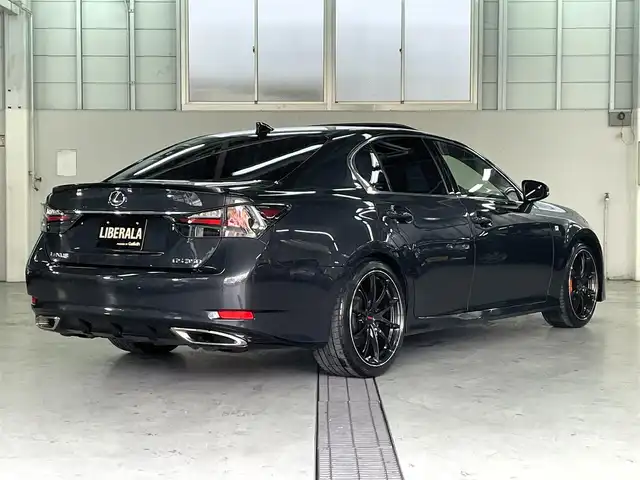 レクサス ＧＳ 350 Fスポーツ 兵庫県 2018(平30)年 7.1万km ダークグレーマイカ レイズFORGED 19インチAW/車高調サス/ムーンルーフ/黒革/純正ナビ/バックカメラ/フルセグTV/ETC/ACC/LKA/BSM/パワーシート/シートヒーター/ベンチレーション/スマートキー/LEDヘッドライト