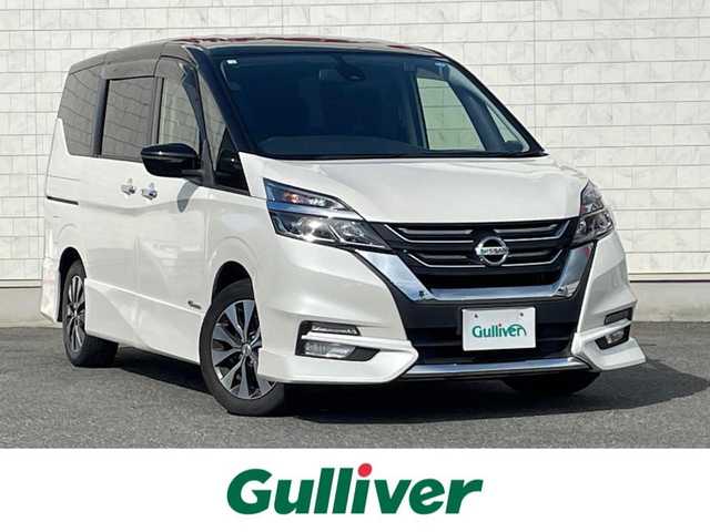 日産 セレナ ハイウェイスター 山口県 2016(平28)年 6.5万km ブリリアントホワイトパール 2トーン 9型ナビ フルセグTV CD DVD BT BD/フリップダウンモニター/バックカメラ/両側パワースライドドア/ハンズフリーオートスライドドア/LEDオートヘッドライト/フォグライト/スマートキー 2個/クルーズコントロール/ETC/ドラレコ/ステアリングリモコン/衝突被害軽減ブレーキ/レーンアシスト/禁煙車