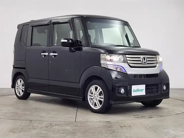 ホンダ Ｎ ＢＯＸ カスタム G Lパッケージ 愛知県 2012(平24)年 2.8万km クリスタルブラックパール 純正7インチナビ/バックカメラ/ワンセグTV/横滑り防止装置/盗難防止装置/オートライト/フォグランプ/片側パワースライドドア/前後ドライブレコーダー/ETC/純正AW/純正フロアマット/プッシュスタート/スマートキー