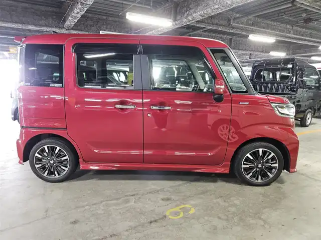 スズキ スペーシア カスタム HYBRID XS 鹿児島県 2019(令1)年 3.9万km フェニックスレッドパール ワンオーナー/ストラーダナビ/ワンセグTV/両側パワースライドドア/ETC/ドライブレコーダー/セーフティサポート/・衝突被害軽減ブレーキ/・後退時ブレーキサポート/・車線逸脱警報/・前後誤発進抑制/・リアパーキングセンサー/LEDヘッドランプ/革巻きステアリング/ステアリングスイッチ/ハーフレザーシート/運転席シートヒーター/純正15インチアルミホイール/スマートキー/プッシュエンジンスタート/禁煙車