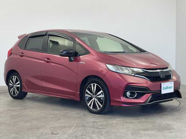 ホンダ フィット ハイブリット S ホンダセンシング 群馬県 2017(平29)年 4万km ワイン 禁煙車　バックカメラ　クルーズコントロール　パワーステアリング　純正メモリナビ　スマートキー　プッシュスタート　ＬＥＤライト　レーンキープアシスト　横滑り防止装置　盗難防止装置　アイドリングストップ