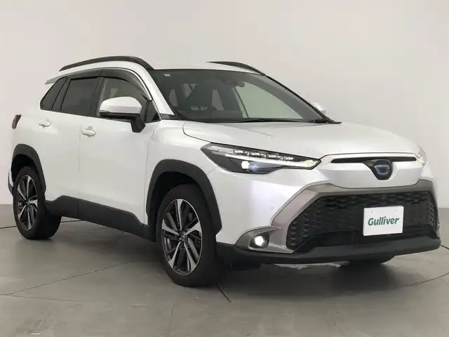 トヨタ カローラ クロス ハイブリッド Z 愛知県 2021(令3)年 5.1万km プラチナホワイトパールマイカ ワンオーナー　/ナビ　/全方位カメラ　/ハーフレザー調シート　/パワーシート　/シートヒーター　/追従クルコン　/ＢＳＭ　/ルーフレール　/前後ソナー　/ドラレコ　/ＬＥＤライト　/アルミホイール　/保証書　/取説　/記録簿