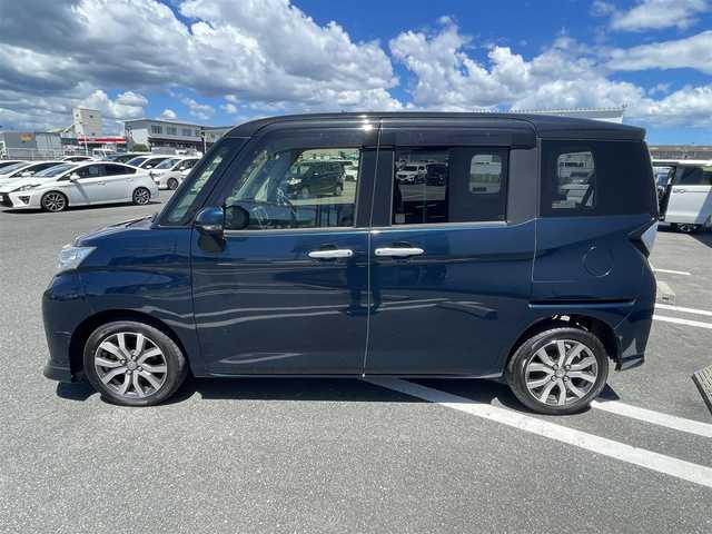 ダイハツ トール カスタムG ターボ SAⅡ 熊本県 2017(平29)年 8万km ブラックマイカメタリック/レーザーブルークリスタルシャイン 2トーン (株)IDOMが運営する【じしゃロン熊本店】の自社ローン専用車両になりますこちらは現金またはオートローンご利用時の価格です。自社ローンご希望の方は別途その旨お申付け下さい/アルパイン９インチナビ　/全周囲モニター　/両側パワースライドドア　/純正フリップダウンモニター　/ビルトインＥＴＣ　/クルーズコントロール　/スマートアシスト２　/シートヒーター　/ＬＥＤヘッドライト