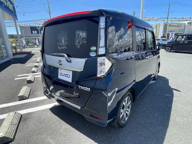 ダイハツ トール カスタムG ターボ SAⅡ 熊本県 2017(平29)年 8万km ブラックマイカメタリック/レーザーブルークリスタルシャイン 2トーン (株)IDOMが運営する【じしゃロン熊本店】の自社ローン専用車両になりますこちらは現金またはオートローンご利用時の価格です。自社ローンご希望の方は別途その旨お申付け下さい/アルパイン９インチナビ　/全周囲モニター　/両側パワースライドドア　/純正フリップダウンモニター　/ビルトインＥＴＣ　/クルーズコントロール　/スマートアシスト２　/シートヒーター　/ＬＥＤヘッドライト
