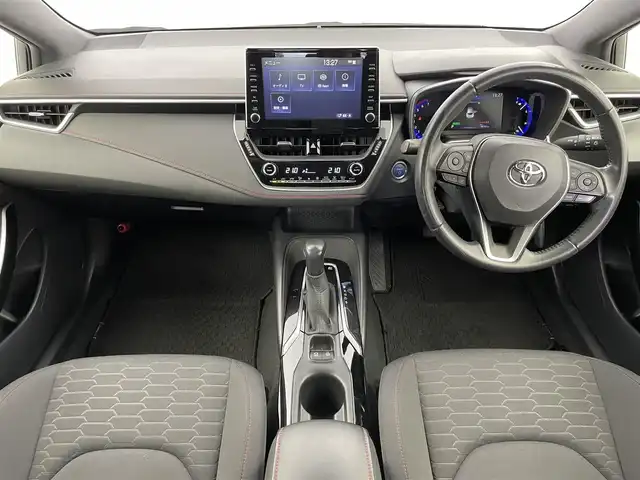 トヨタ カローラ スポーツ ハイブリッドG Z 富山県 2020(令2)年 4.9万km ホワイトパールクリスタルシャイン 純正9型ディスプレイオーディオ/（AM/FM/BT/USB/フルセグ）/バックカメラ/ドライブレコーダー/ETC/衝突被害軽減システム/レーダークルーズコントロール/レーンキープアシスト/コーナーセンサー/横滑り防止装置/アイドリングストップ/オートLEDライト/オートマチックハイビーム/フォグライト/純正フロアマット/社外アルミホイール/革巻きステアリング/ステアリングスイッチ/純正ホイール付夏タイヤ有/スマートキー/スペアキー/純正エンジンスターター有