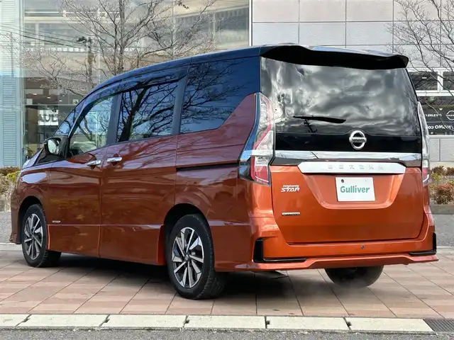 日産 セレナ ハイウェイスター V 福島県 2022(令4)年 2.7万km サンライズオレンジ/ダイヤモンドブラック 純正ナビゲーション/【DVD/SD/HDMI】/アラウンドビューモニター/ドライブレコーダー/ビルトインETC/フリップダウンモニター/プロパイロット/インテリジェントエマージェンシーブレーキ/インテリジェントFCW/インテリジェントBSI/クルーズコントロール/LEDオートライト/LEDフォグランプ/シートバックテーブル/リアドアシェード/社外フロアマット/純正ドアバイザー