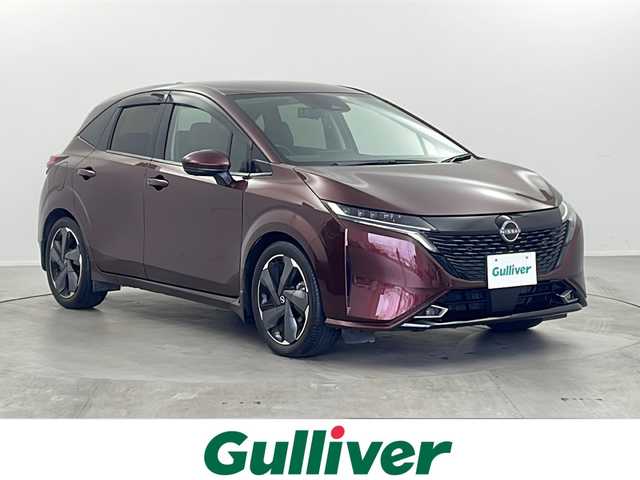 日産 オーラ 栃木県 2022(令4)年 2.7万km バーガンディー 純正ナビ/(CD/DVD/BT/AM/FM/フルセグ/iPod）/アラウンドビューモニター/インテリジェントルームミラー/エマージェンシーブレーキ/車線逸脱警報/後側方衝突防止支援/速度表表示/標識検知支援/後退時車両検知/オートマチックハイビーム/プッシュスタート/スマートキー/電動格納ミラー/フォグライト