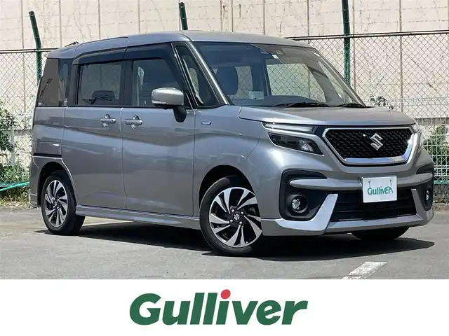 スズキ ソリオ バンディット HV MV 東京都 2022(令4)年 4.8万km プレミアムシルバーメタリック 純正ナビ/全方位モニター/デュアルカメラブレーキサポート/車線逸脱警報機能/パーキングソナー/シートヒーター/アダプティブクルーズ/両側電動ドア/横滑り防止措置/アイドリングストップ/ETC