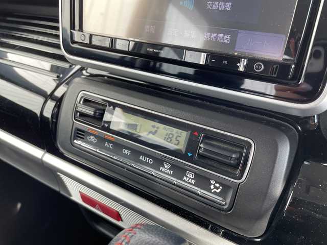 スズキ スペーシア カスタム HYBRID XS ターボ 福岡県 2018(平30)年 6.7万km ピュアホワイトパール/ブラック2トーン デュアルセンサーブレーキサポート　社外ナビ（ＡＶＩＣ－ＲＬ９０１）　バックカメラ　両側パワースライドドア　クルーズコントロール　シートヒーター　パドルシフト　フルセグＴＶ　ＣＤ／ＤＶＤ再生　ＥＴＣ