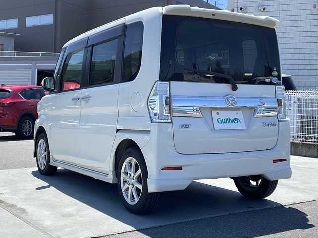 ダイハツ タント カスタム X 山梨県 2015(平27)年 4.3万km パールホワイトⅢ ・純正SDナビ/・フルセグTV/・パワースライドドア/・スマートキー/・オートライト/・ウインカーミラー/・純正14インチAW/・アイドリングストップ