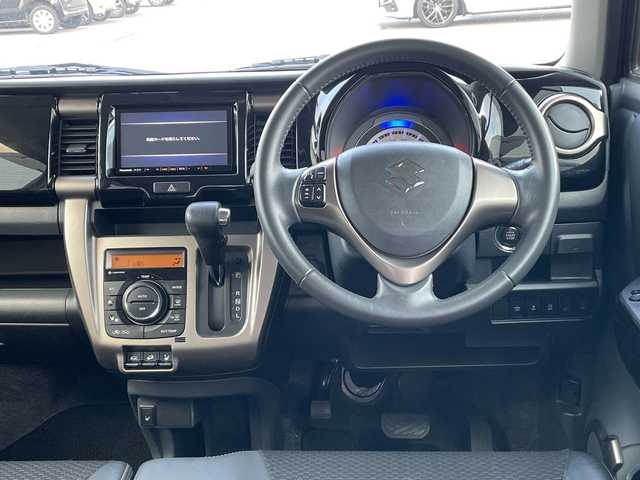 スズキ ハスラー Jスタイル Ⅱ 富山県 2016(平28)年 5.4万km ブルーイッシュブラックパール 禁煙車/社外ＳＤナビ（地図SDなし）/フルセグＴＶ/４WD/電動格納ミラー/シートヒーター（運転席＋助手席）/ハーフレザーシート/アイドリングストップ/プッシュスタート/スマートキー/ドライブレコーダー/純正アルミホイール/レーンキープアシスト/ダウンヒルアシストコントロール/衝突被害軽減システム/盗難防止装置