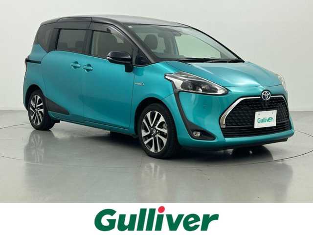 トヨタ シエンタ ハイブリッド G クエロ 熊本県 2018(平30)年 7.7万km ブラックマイカ/ラディアントグリーンメタリック 2トーン 純正ナビ（ＣＤ・フルセグ・ＢＴ・ＳＤ）/全周囲カメラ　/ビルトインＥＴＣ　/両側パワースライドドア　/前後クリアランスソナー　/クルーズコントロール　/衝突軽減ブレーキ　/レーンキープアシスト　/横滑り防止　/ハーフレザーシート/純正フロアマット/純正16インチAW/オートライト/オートマチックハイビーム/LEDヘッドライト/フォグランプ/スマートキー/プッシュスタート/スペアキー1本