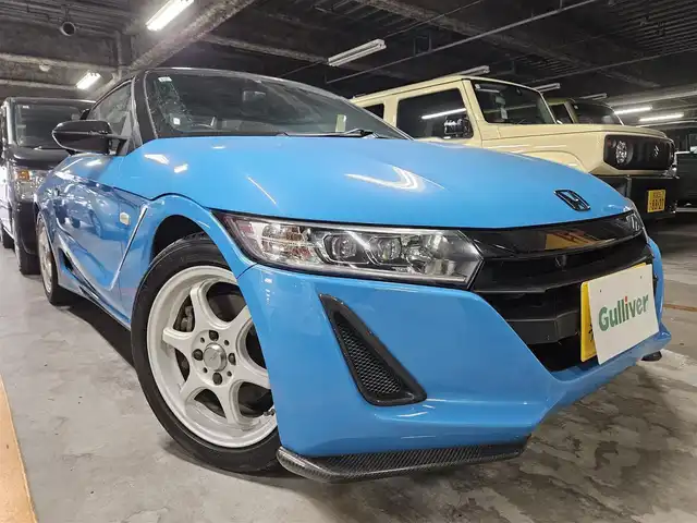 ホンダ Ｓ６６０ α 宮崎県 2016(平28)年 7万km プレミアムビーチブルーP センターディスプレイ/バックカメラ/ETC/クルーズコントロール/衝突被害軽減ブレーキ/横滑り防止装置/ターボ/LEDヘッドランプ/オートライト/オートエアコン/革巻きステアリング/パドルシフト/革/スエードコンビスポーツシート/社外アルミホイール(F15/R16インチ)/スマートキー/プッシュエンジンスタート/禁煙車