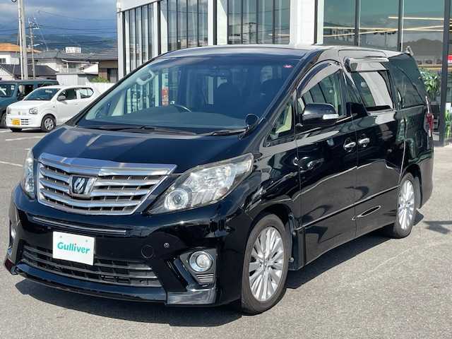 トヨタ アルファード 240S Cパッケージ 長崎県 2013(平25)年 6.4万km ブラック 純正メモリーナビ/CD/DVD/BT/フルセグTV/バックカメラ/両側パワースライドドア/前席パワーシート/D席メモリーシート/パワーバックドア/純正フリップダウンモニター/クルーズコントロール/ステアリングスイッチ/ビルトインETC