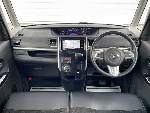 ダイハツ タント カスタム X トップED SA Ⅲ 山形県 2017(平29)年 6.4万km パールホワイトⅢ 禁煙車/4WD/衝突回避支援ブレーキ機能/社外ナビ(AM/FM/BT/TV/CD/DVD)/片側パワースライド/D assist（Ｄアシスト）切替ステアリングスイッチ/アイドリングストップ/シートヒーター/オートマチックハイビーム/ドアバイザー/横滑り防止装置/純正AW14/社外AW14インチスタッドレスタイヤ積込/純正フロアマット/スペアキー(1本)/ETC