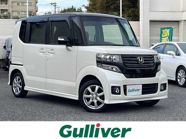 ホンダ Ｎ ＢＯＸ カスタム G SSパッケージ 東京都 2014(平26)年 8.5万km プレミアムホワイトパール 新車時保証書　	/取扱説明書　/シティーブレーキ/社外ナビ/フルセグTV【AVIC-MRZ099】	/SD/CD/DVD/SDREC/BT	/バックカメラ　ETC	/両側パワースライドドア	/HIDライト/Egプッシュスタート/ ストップボタン	/スマートキー	/社外１４インチアルミ
